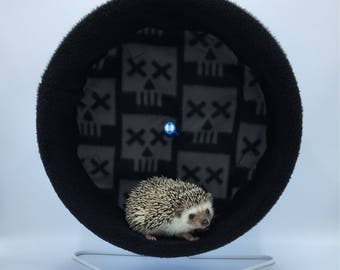Wheel Cover, Black Skulls, with Waterproof back, for Hedgehogs, Rats, and other Small Animals