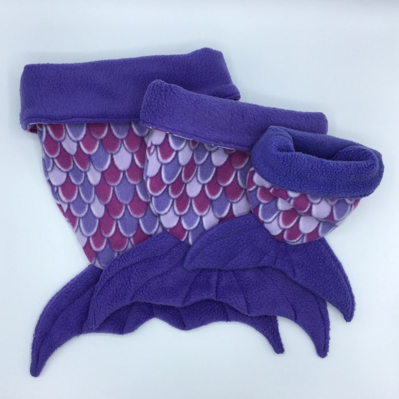 Fleece Sleep Sack and other Small animals Guinea Pigs for Hedgehogs Cuddle Sack Sugar Gliders Rats Purple Mermaid Tail