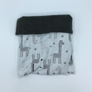 Flannel Sleep Sack, Cuddle Sack, Grey Giraffes, for Hedgehog, Sugar Glider, Guinea Pig, Rats, and other Small Animals