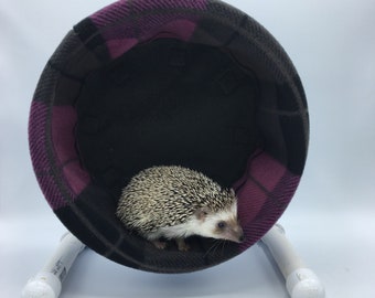 Wheel Cover, Pink and Grey Plaid Fleece, with Waterproof back, for Hedgehogs, Rats, and other Small Animals