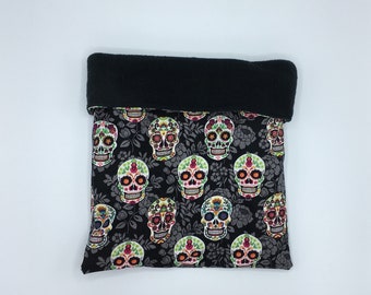 Sleep Sack Cuddle Sack, Sugar Skull, Day of the Dead, Cotton, for Hedgehogs, Sugar Gliders, Guinea Pigs, Rats, and other Small Animals