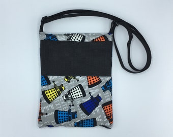 Deluxe Carry Bag, Waterproof, Daleks on Grey, for Hedgehogs, Sugar Gliders, Rats, and other Small Animals