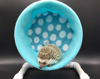 Wheel Cover, Light Blue Polka Dots Fleece, with Waterproof back, for Hedgehogs, Rats, and other Small Animals