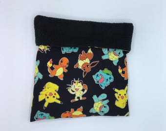 Sleep Sack, Cuddle Sack, Black Pokemon, for Hedgehog, Sugar Glider, Guinea Pig, Rats, and other Small Animals