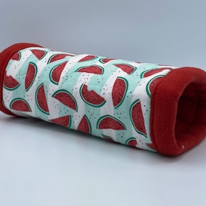 Watermelon Flannel/Fleece 12 inch Tunnel, for hedgehogs, guinea pigs, rats, sugar gliders and other small animals
