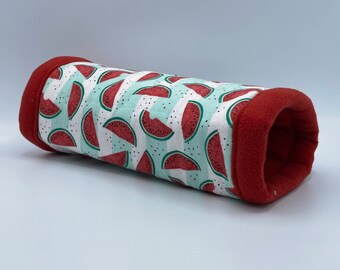 Watermelon Flannel/Fleece 12 inch Tunnel, for hedgehogs, guinea pigs, rats, sugar gliders and other small animals