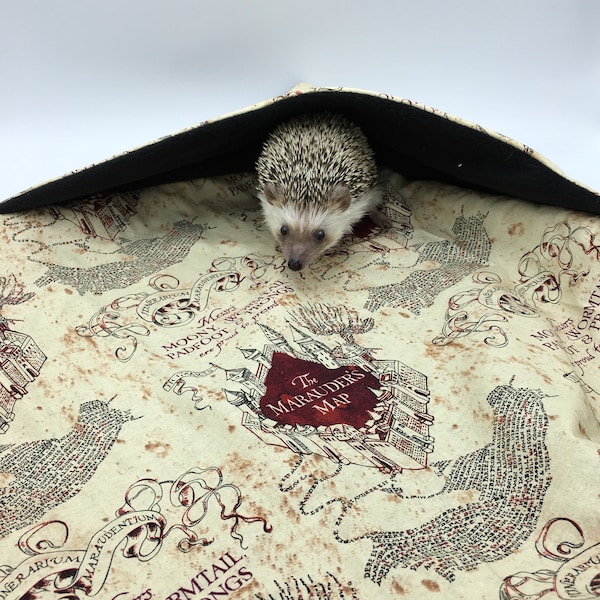 Waterproof Lap Blanket w/ Hide, Marauder's Map, Harry Potter, 23"x23", for hedgehogs, guinea pigs, rats, and small animals