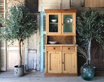 Rustic, vintage pine glazed dresser