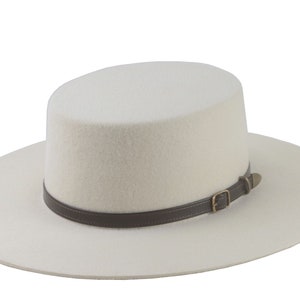 Ivory Western Hat - The ASTRUM | Handmade Wool Felt Bolero | Unisex Wide Brim