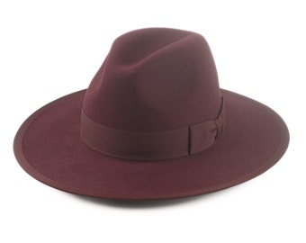 TAYLOR Burgundy Wide Brim Hat Men 
