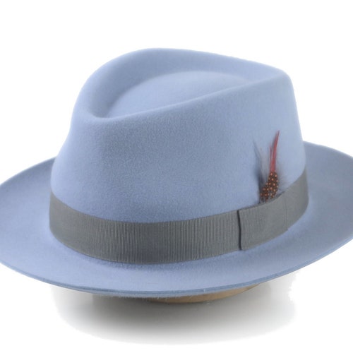 Blue Fedora Hat for Men Mens 