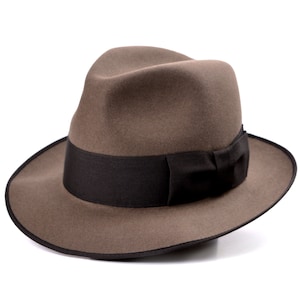 Desert Taupe Fedora Hat - The DOGAL | Handmade Fur Felt | Classic Men&#39;s Style