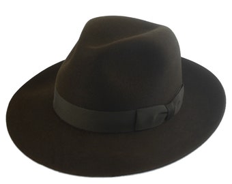 Fedora | The ARISTON | Chocolate Brown Fedora Hat For Men | Mens Fedora Hats | Mens Fur Felt Hat