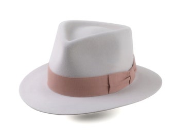 Womens Fedora | The MICHELLE | Cream Wide Brim Hat Women | Fur Felt Suede Hat