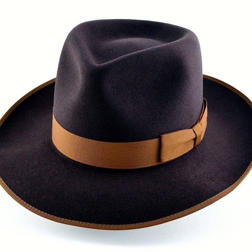 Fedora the WESTERNER Chocolate Brown Wide Brim Hat Men - Etsy