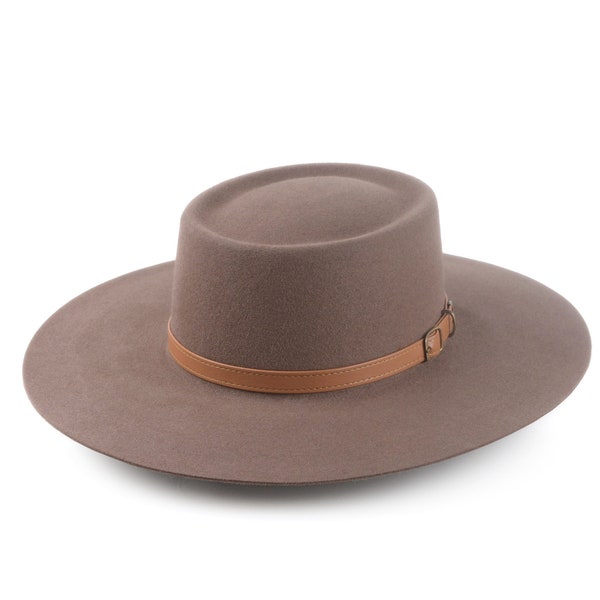 Bolero Hoed | De MOJAVE | Desert Taupe Brown Vaquero Crown Wide Brim Hat Heren Dames | Bont vilt western hoeden