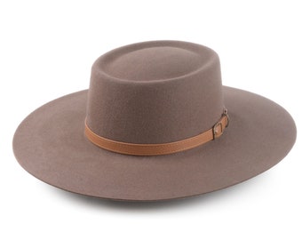 Bolero Hat | The MOJAVE | Desert Taupe Brown Vaquero Crown Wide Brim Hat Men Women | Fur Felt Western hats