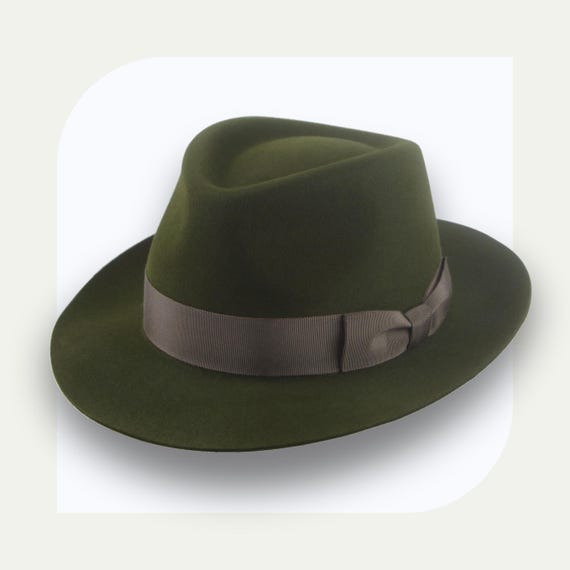 Dark Green Wide Brim Fedora Hat | the Hunter | Custom Fit  display picture 1