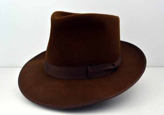 TONY Brown Wide Brim Hat Men Fedora Hat 