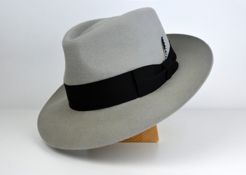 Fedora the HISPANO Light Grey Fedora Hat for Men Mens Etsy