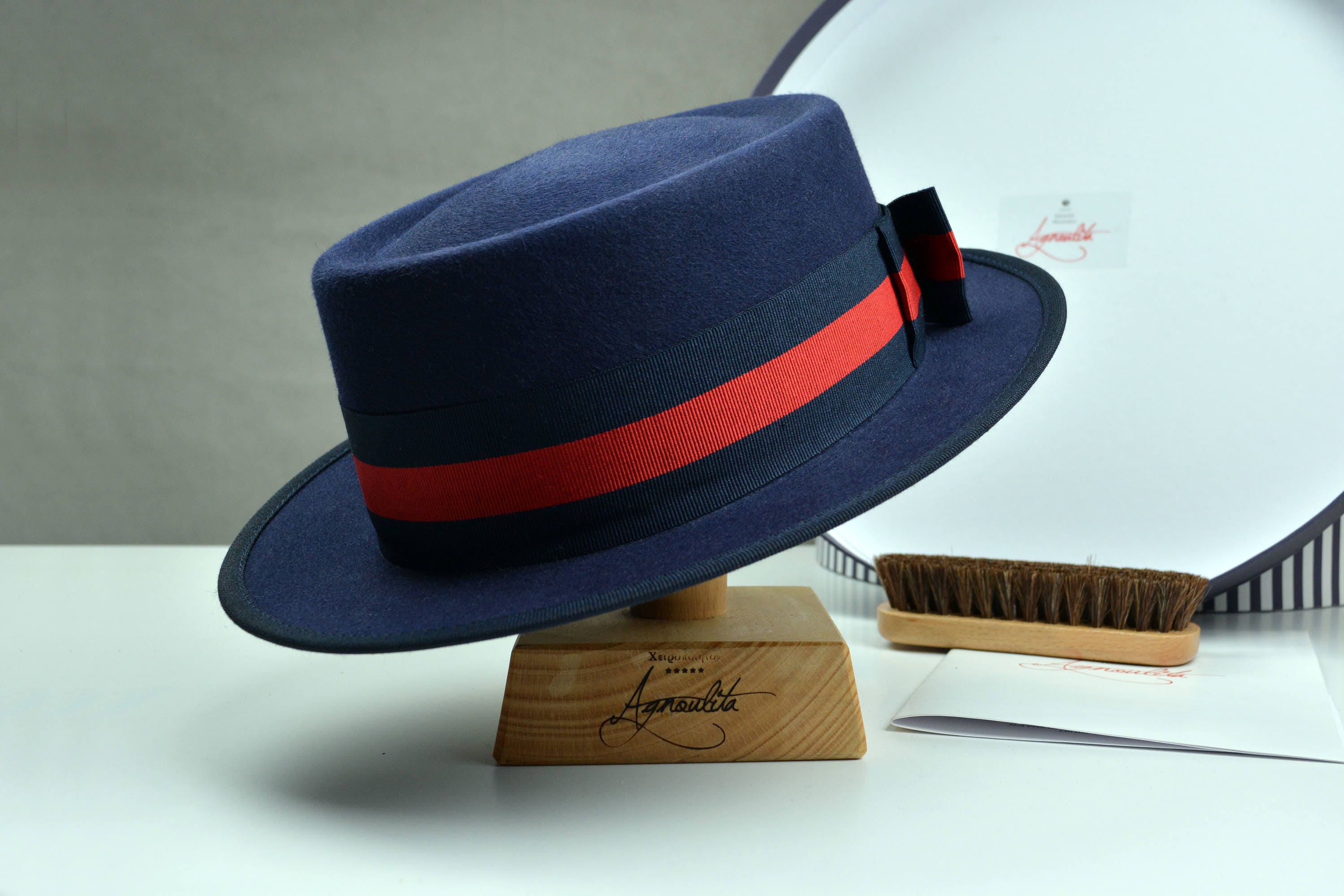 Riding Hat the EQUESTRIAN Navy Blue Fur 