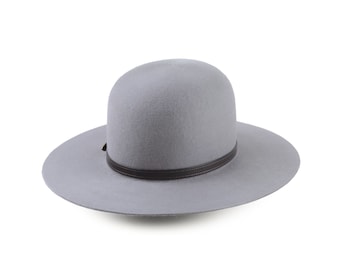 Pewter Grey Round Crown Fedora the FORESTER Handmade Wool Felt