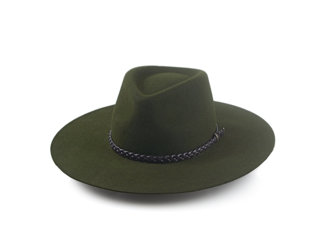 Wide Brim Fedora the BUSH Loden Green Wide Brim Fedora Hat for Men Fur ...