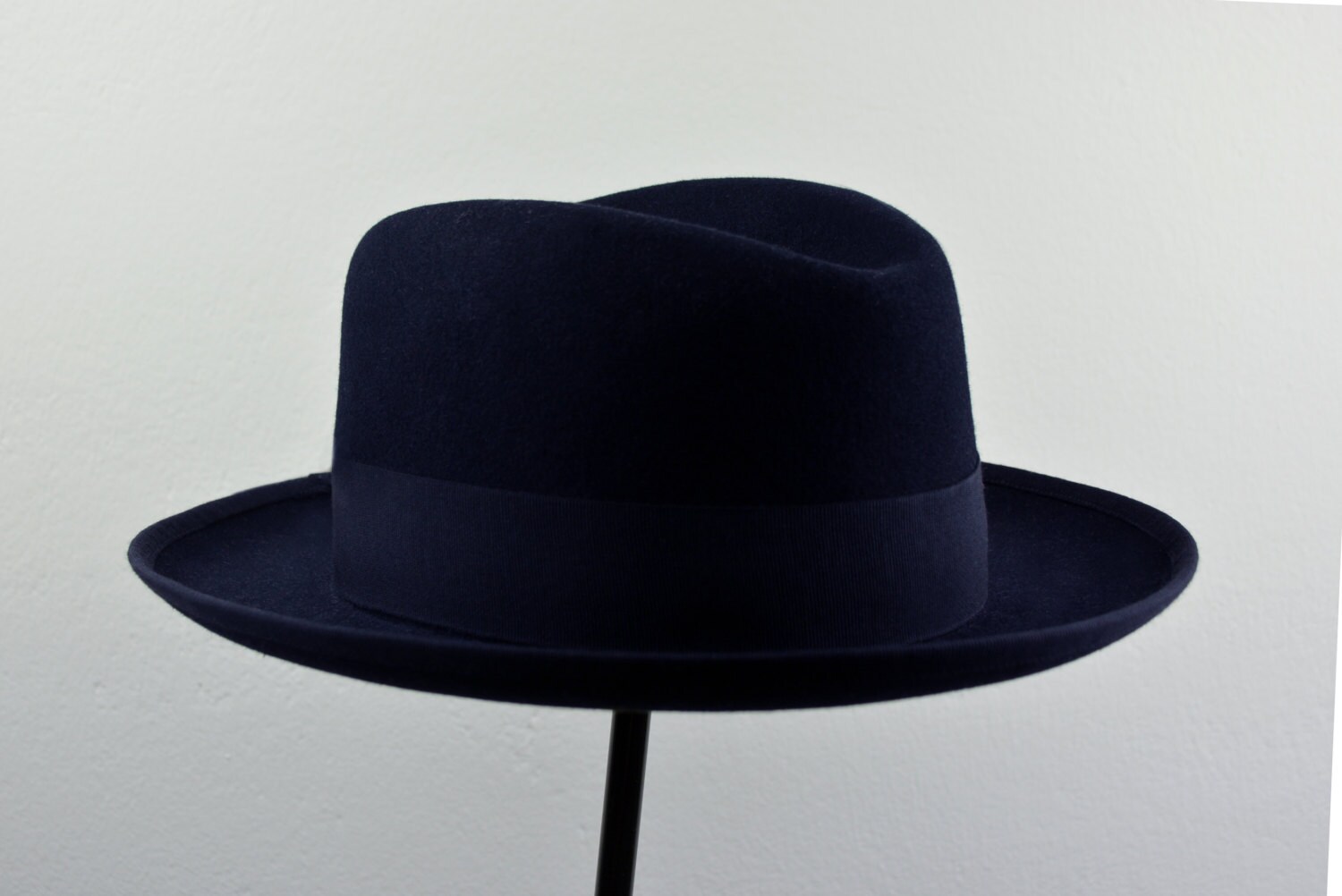 Homburg Hat the NELSON Navy Blue Fedora 