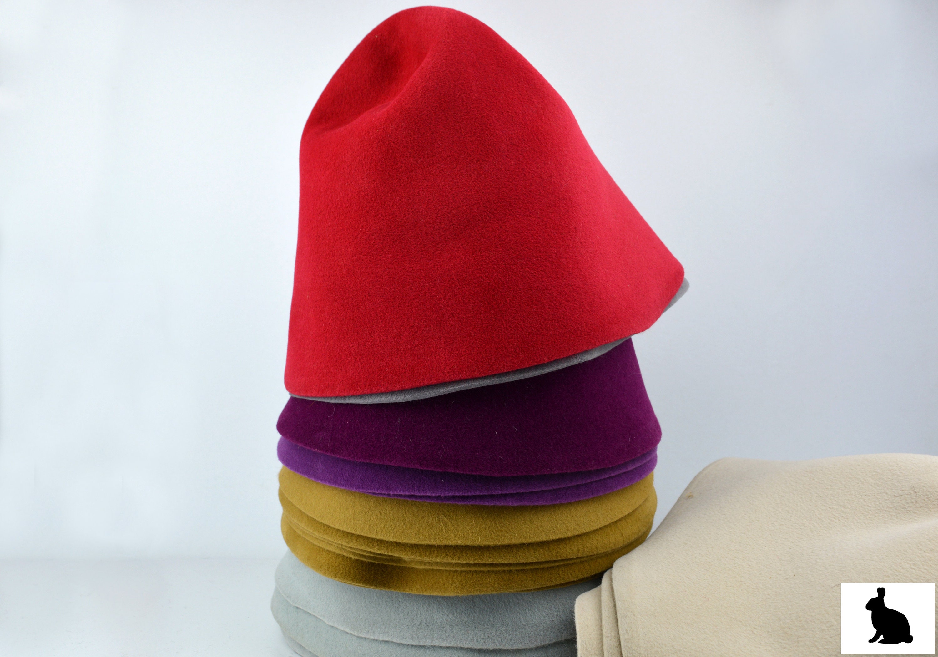 Rabbit Fur Felt Cones Velour Finish Etsy UK