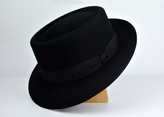 MERCURY Black Trilby Hat Men Fedora Hat 