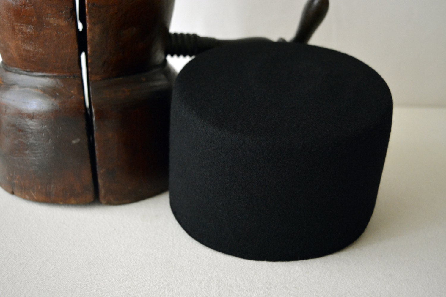 Wool Felt Flat Crown Fez Hat 
