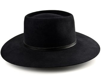 Gambler Hat | The Riverside | Taupe Fur Felt Wide Brim Hat Men Women | Fur Felt Western Hats