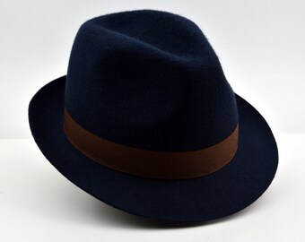 Fedora the VITTORIO Navy Blue Trilby 