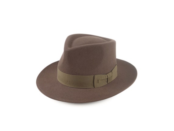 Fedora the SOVEREIGN Dark Taupe Wide Brim Hat Men Fedora Hat for Men Mens  Fur Felt Hat Fashion Accessories Big Head Gifts 
