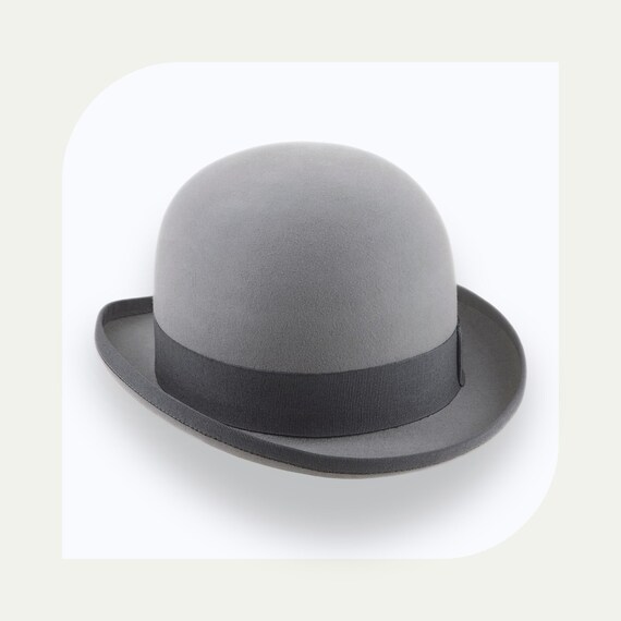 Pewter Grey Bowler Hat | the Coke | Custom Fit Rabbit Felt  display picture 1