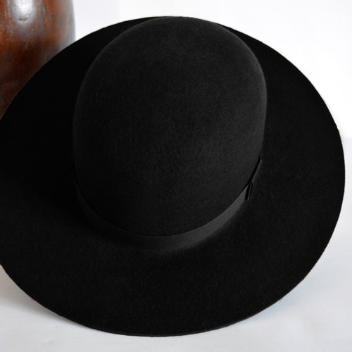INDIAN Black Wide Brim Hat Men 