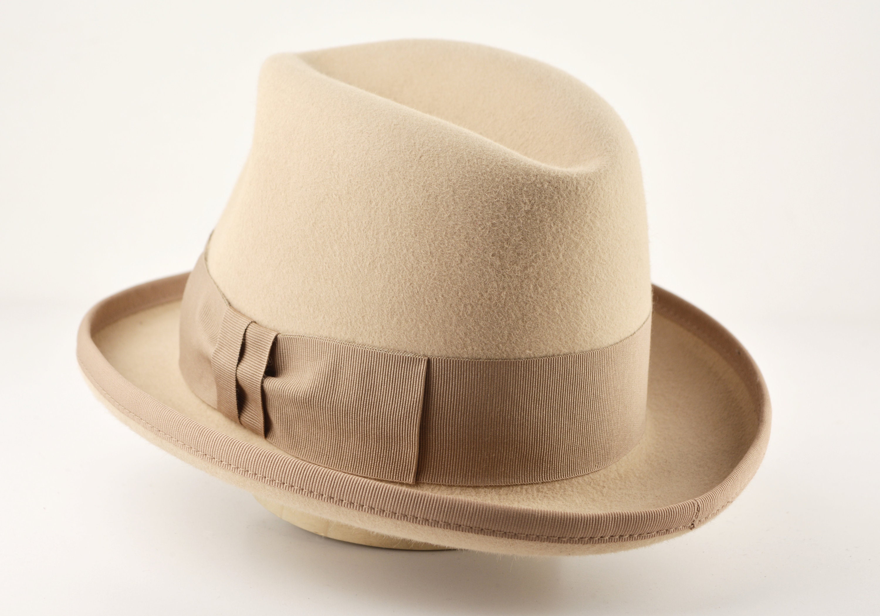 Homburg Hat The PHAETON Light Camel Fedora Hat For Men Etsy