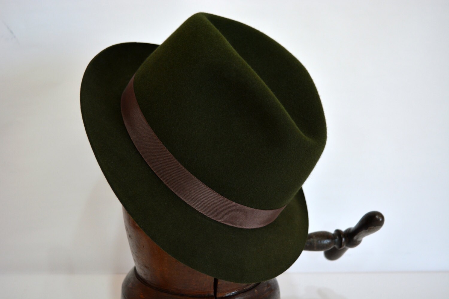 Womens Fedora The Olive Green Trilby Hat Women Etsy