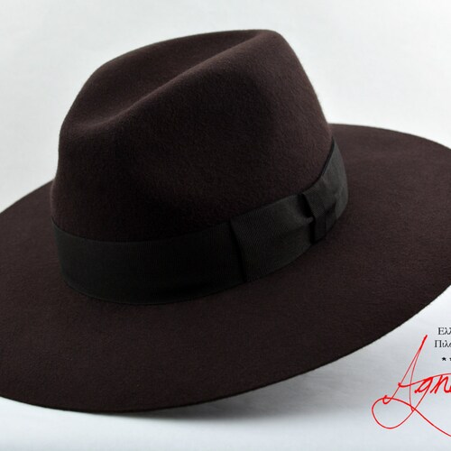 Wide Brim Fedora the SALAZAR Chocolate 