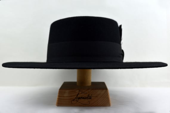 Bolero Hat the BUCKAROO Black Fur Felt Vaquero Crown Wide 