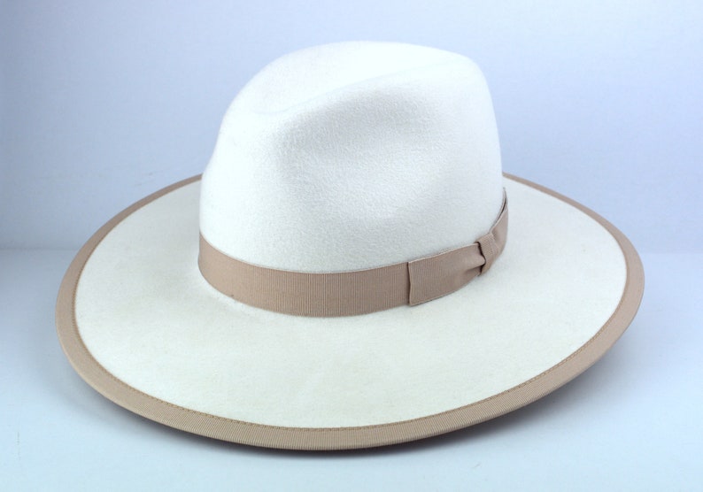 white wide brim fedora hat