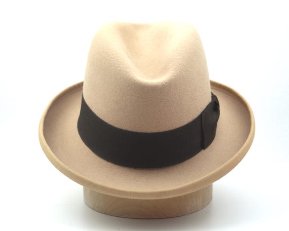 Light Camel Homburg Hat - the AMBASSADOR | Handmade Fur Felt