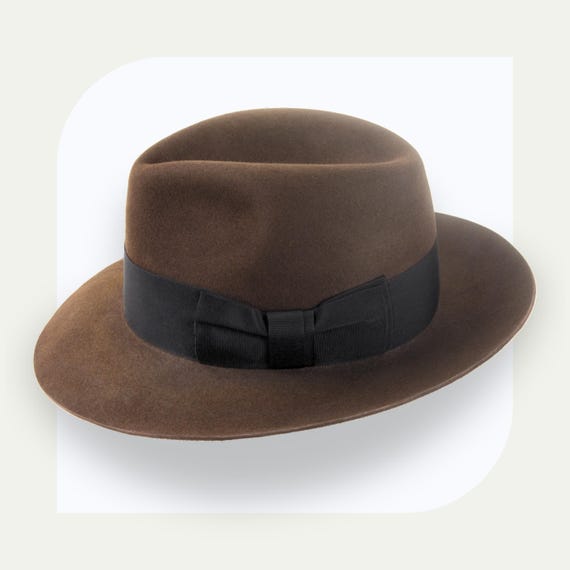 Brown 1940s Fedora Hat | the Silkstone | Custom Fit Rabbit  display picture 2