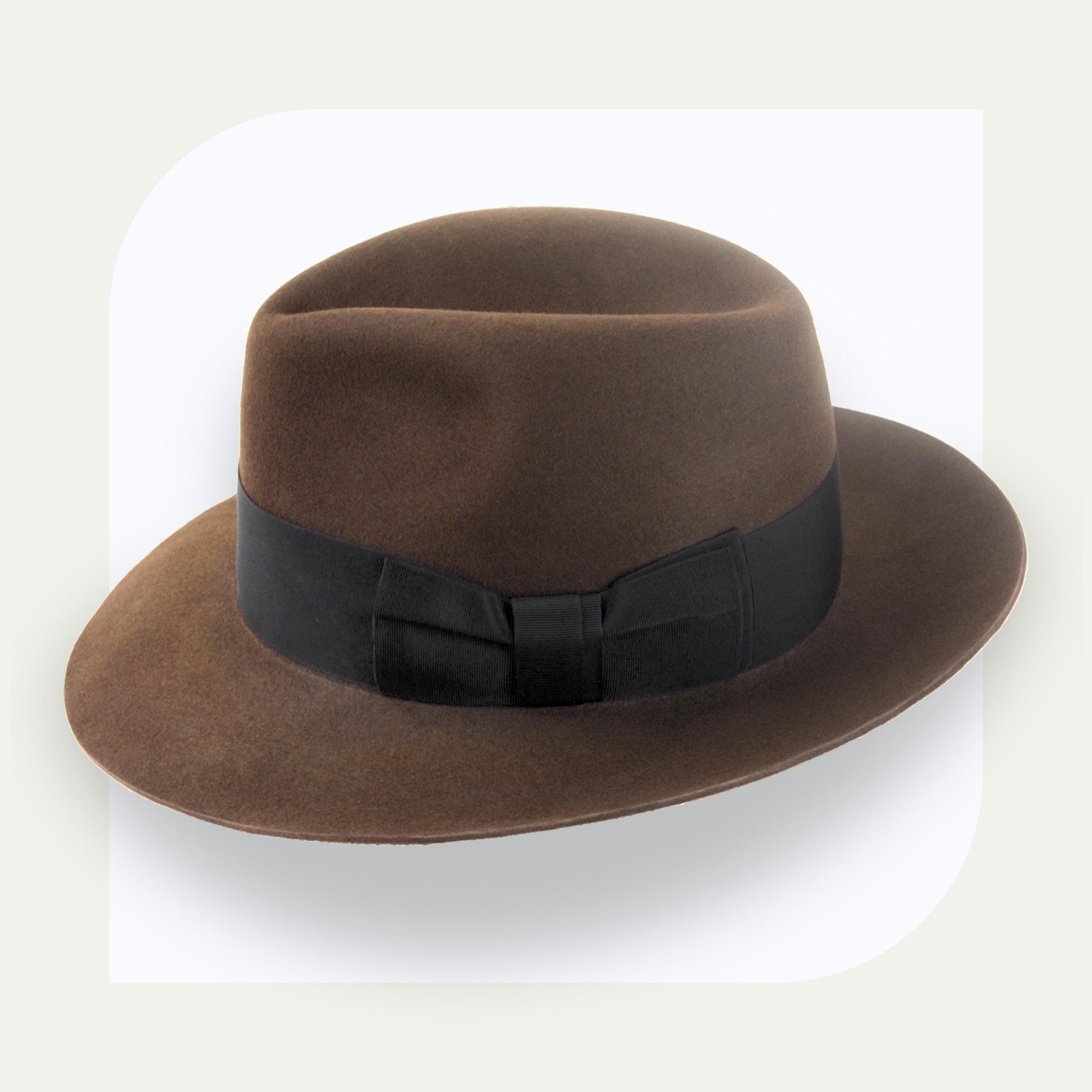 Beloved Millinery Stylish Black Fedora with Brown Ribbon Ribbon work and finishing touches on a big ol main image 3
