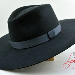 Wide Brim Fedora | The CARAVAN | Slate Grey Wide Brim Hat Men Women | Fur Felt Hat For Women Men | Fedora Hat
