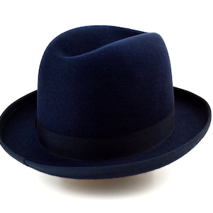 Homburg Hat the CANDIDATE Navy Blue Fedora Hat for Men Mens Fedora Hats ...