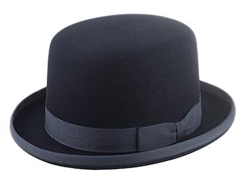 Bowler Hat | The ODDJOB | Denim Blue Fur Felt Bowler Hat For Men | Mens Formal Hats