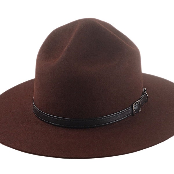 Campaign Hat | The LEMON SQUEEZER |  Oxblood Fur Felt Wide Brim Hat Men Women | Western hats