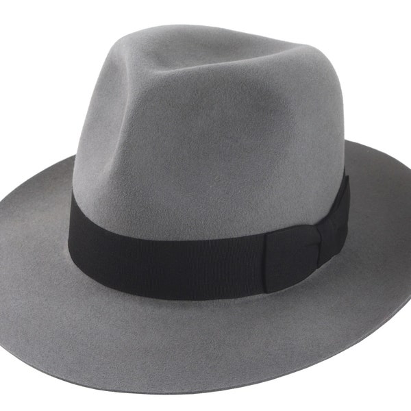 Fedora | The PULSAR | Pewter Grey Fedora Hat Men | Fedora Hat For Men | Mens Fur Felt Hat