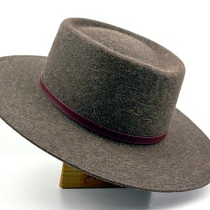 Bolero Hat The AMADEUS Brown Fur Felt Wide Brim Bolero Hat Fashion Accessories Big Head Attire Gifts For Men or Women image 3